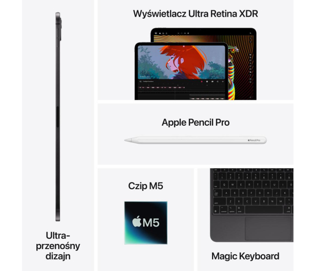 APPLE iPad Pro 13" M5 2TB 5G Gwiezdna Czerń Nano ME8M4HC/A - 1370517 - zdjęcie 9